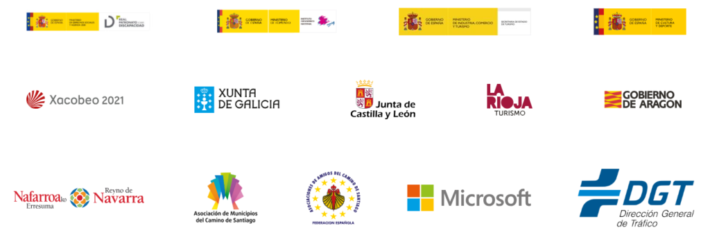 Logos de las entidades que colaboran en la financiación del proyecto camino de santiago accesible